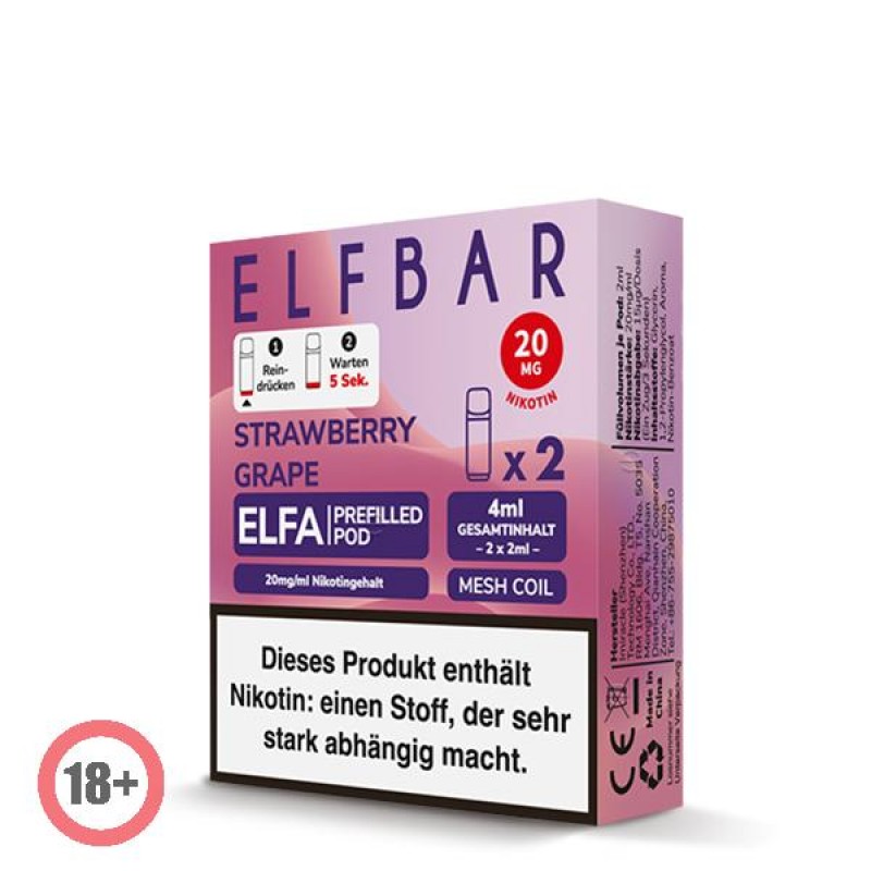 Elfbar ELFA CP Prefilled Pod - Strawberry Grape 20mg