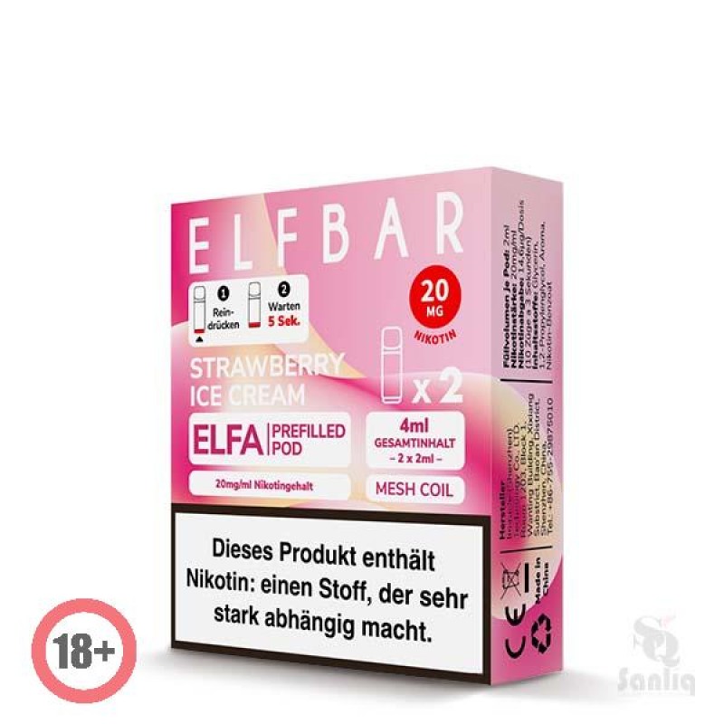 Elfbar ELFA CP Prefilled Pod - Strawberry Ice Cream 20mg