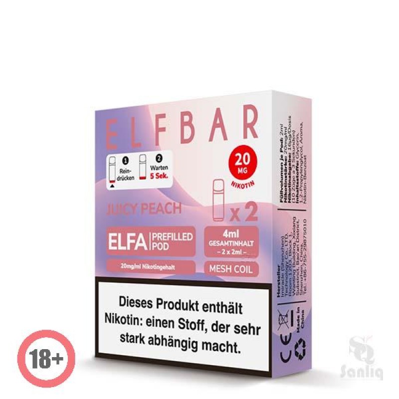 Elfbar ELFA CP Prefilled Pod - Peach Ice 20mg