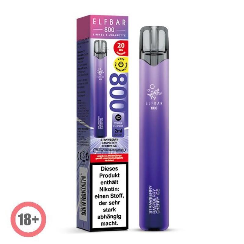 Elfbar 800 Einweg E-Zigarette - Strawberry Raspberry Cherry Ice 20mg