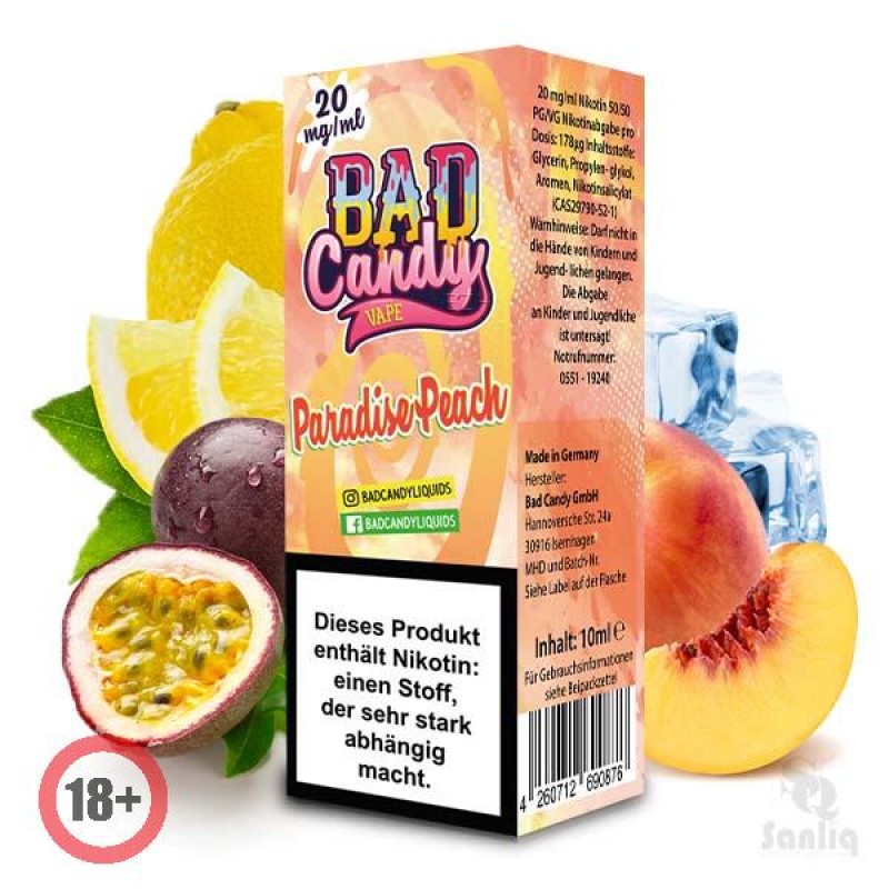 Bad Candy Paradise Peach Nikotinsalz Liquid 10ml 2...