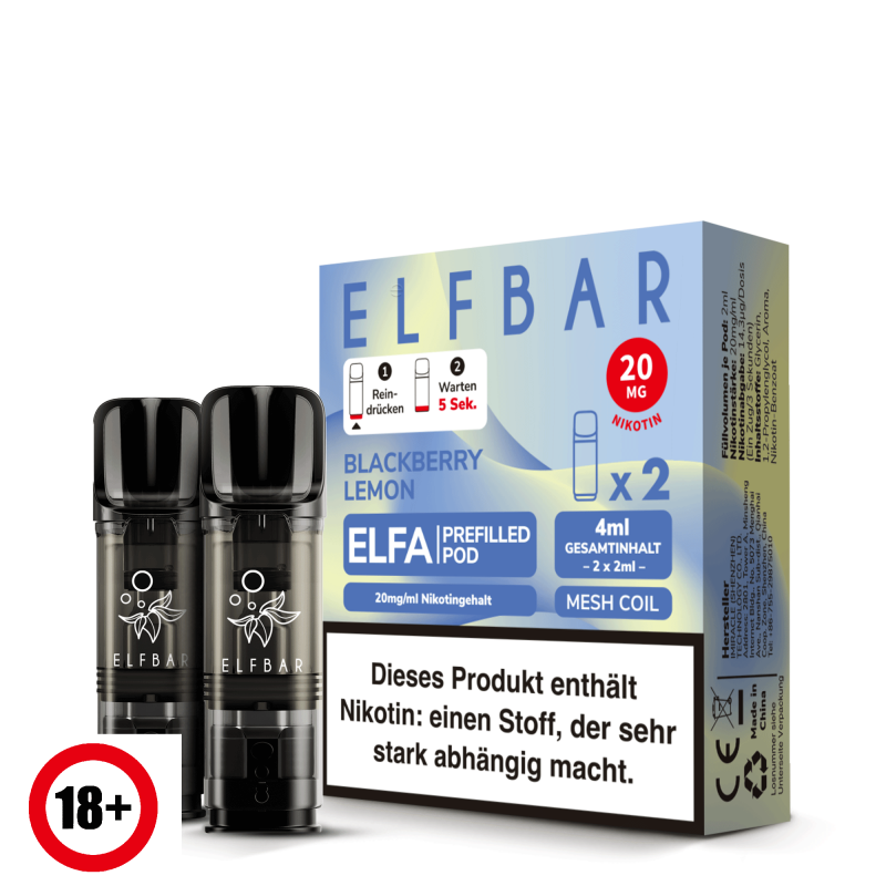 Elfbar ELFA CP Prefilled Pod - Blackberry Lemon 20mg