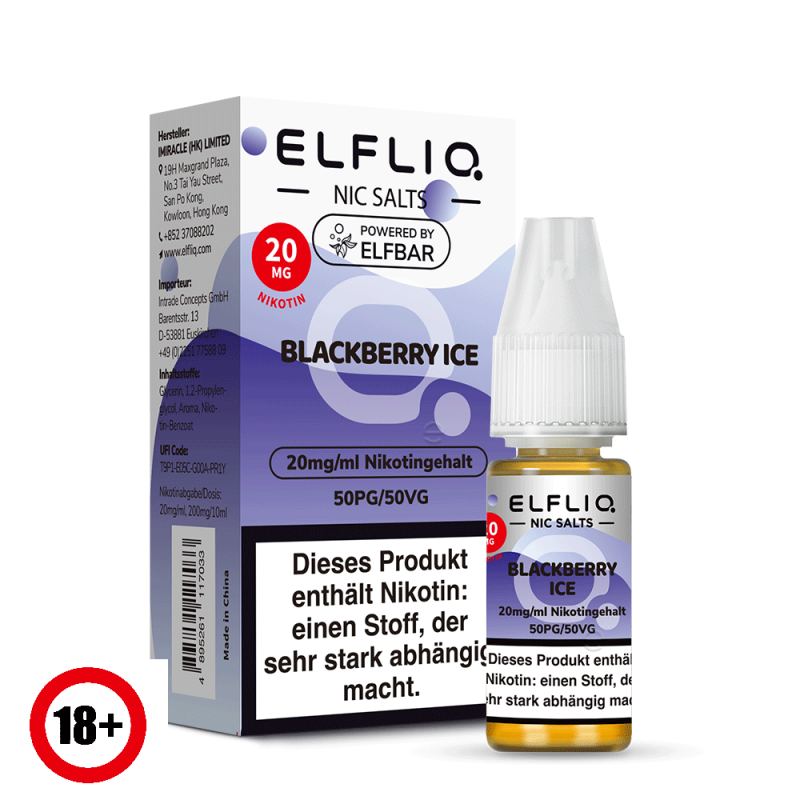 Elfbar Elfliq Blackberry Ice Nikotinsalz Liquid 10ml 20mg
