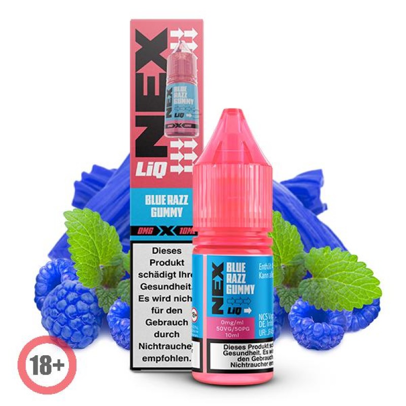 Pod Salt Nexliq Blue Razz Gummy Liquid 10ml 0mg