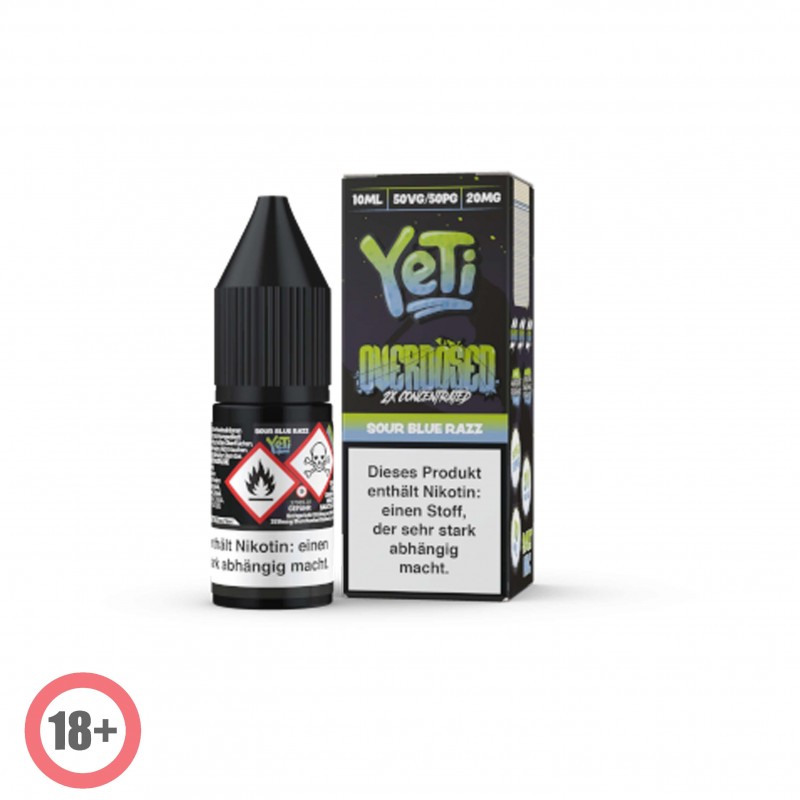 Yeti Overdosed Sour Blue Razz Nikotinsalz Liquid 1...