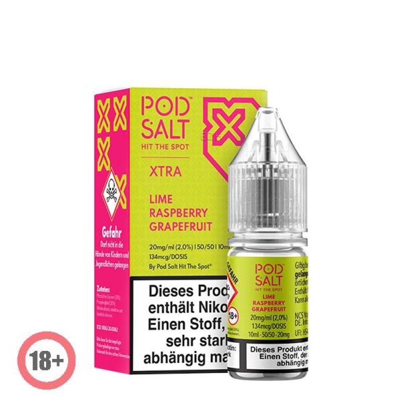 Pod Salt XTRA Lime Raspberry Grapefruit Nikotinsalz Liquid 10ml 20mg