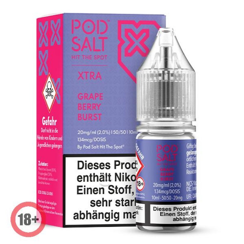 Pod Salt XTRA Grape Berry Burst Nikotinsalz Liquid 10ml 20mg