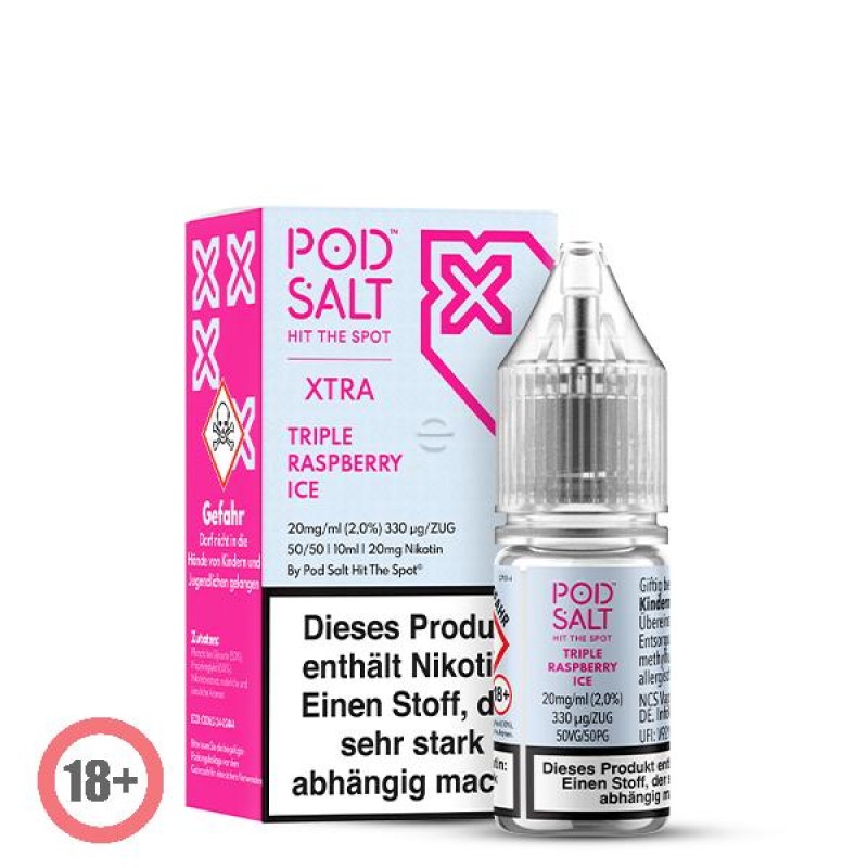 Pod Salt XTRA Triple Raspberry Ice Nikotinsalz Liquid 10ml 20mg