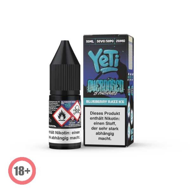 Yeti Overdosed Blueberry Razz Ice Nikotinsalz Liqu...