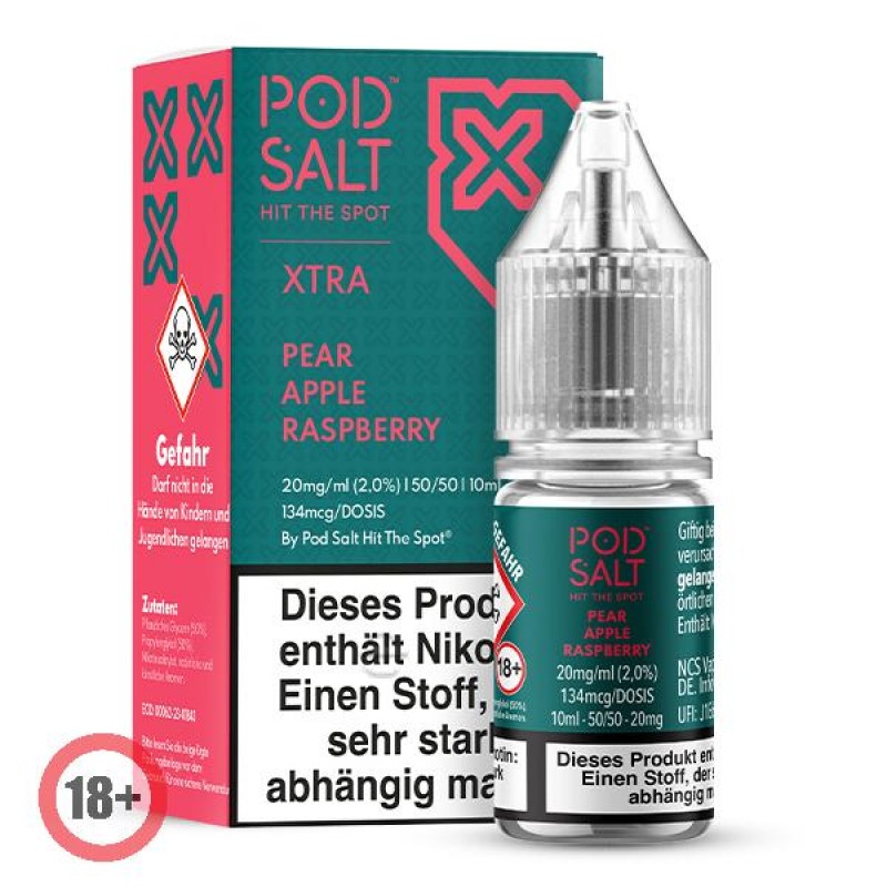 Pod Salt XTRA Pear Apple Raspberry Nikotinsalz Liquid 10ml 20mg