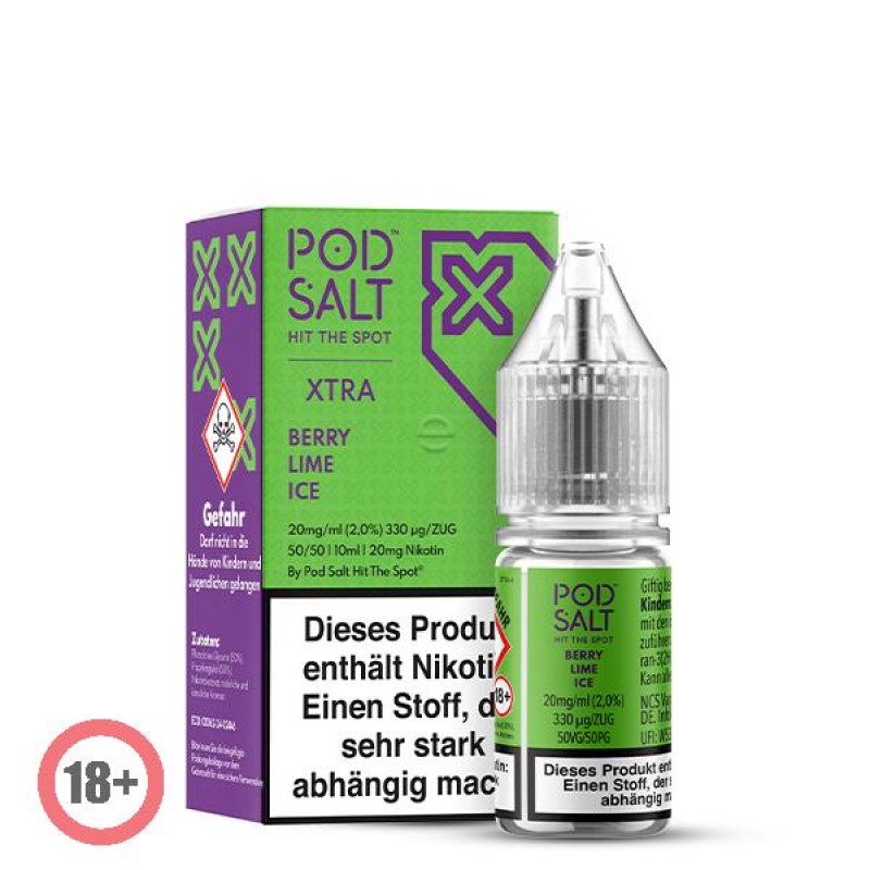 Pod Salt XTRA Berry Lime Ice Nikotinsalz Liquid 10ml 20mg