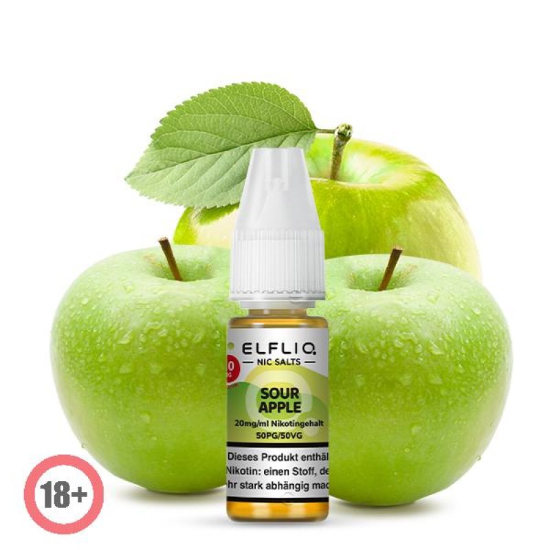 Elfbar Elfliq Sour Apple Nikotinsalz Liquid 10ml 2...