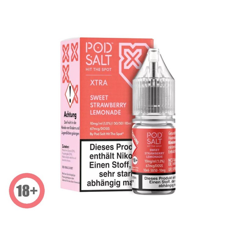Pod Salt XTRA Sweet Strawberry Lemonade Nikotinsalz Liquid 10ml 10mg