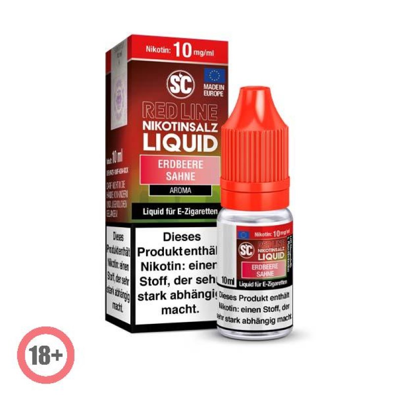 SC RED LINE Erdbeere Sahne Nikotinsalz Liquid 10ml...